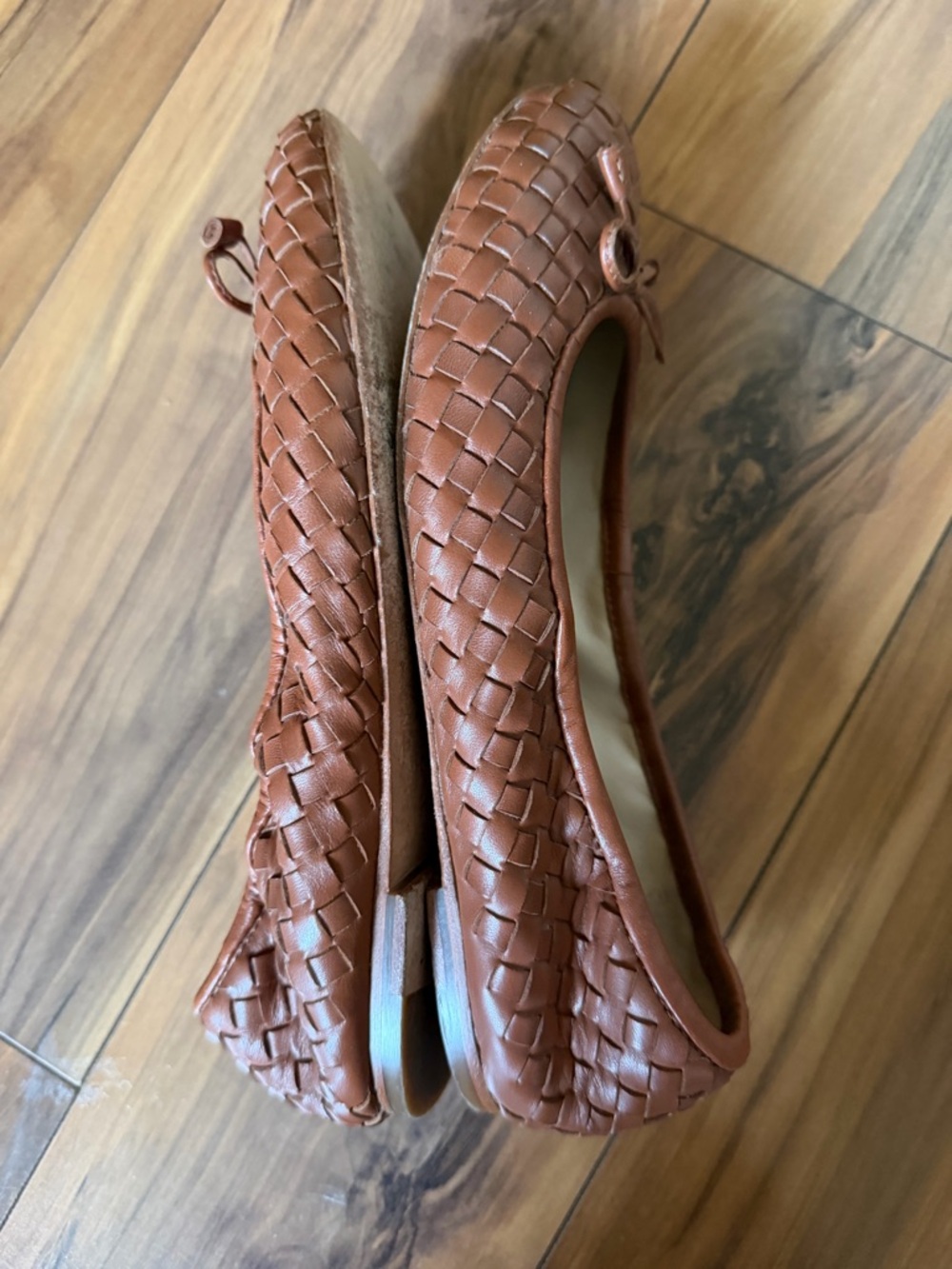 J. McLaughlin Tan Woven Leather Ballet Flats - Picture 7 of 9